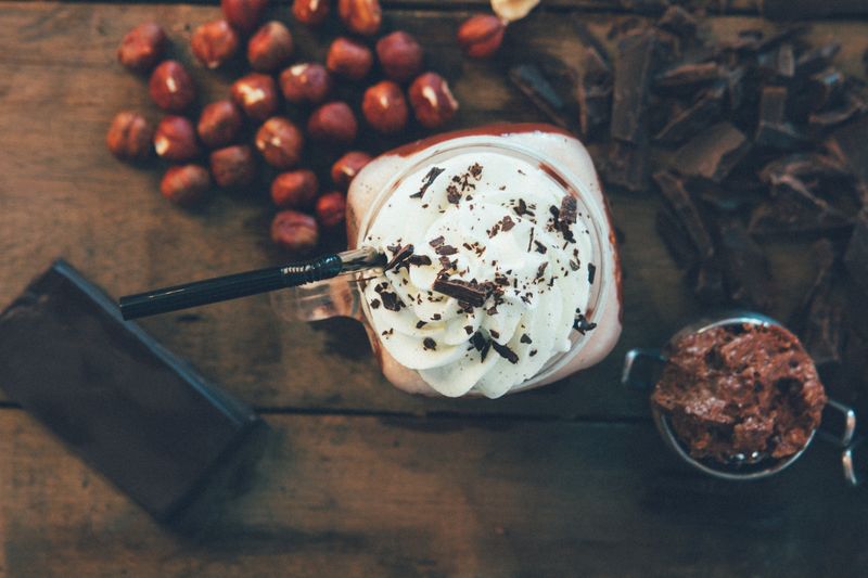 Chocolate milkshake with toppings