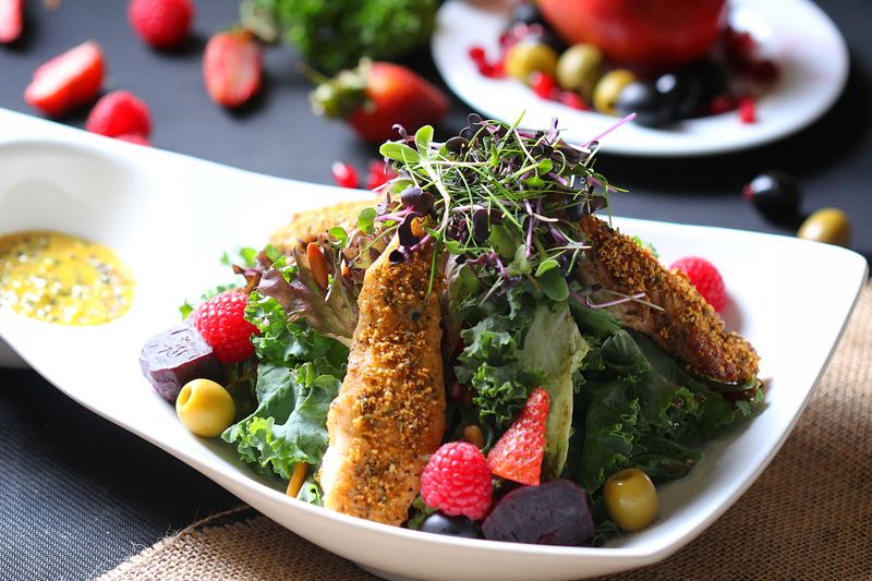 Lemon herb roasted chicken dish